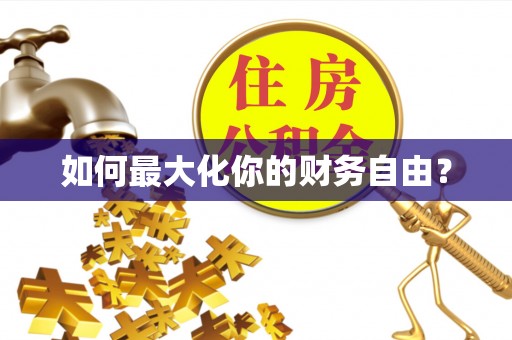 市南如何最大化你的财务自由？