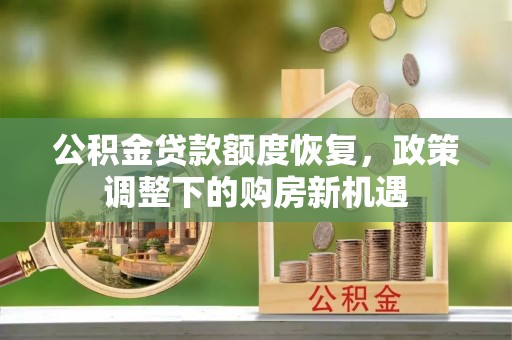 市南公积金贷款额度恢复，政策调整下的购房新机遇